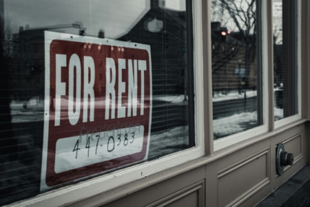 for rent sign b&w